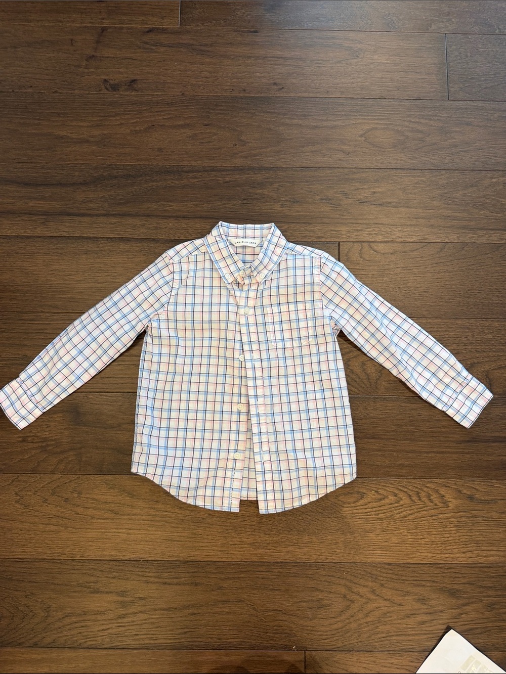 Janie & Jack Toddler Boys Pastel Plaid Shirt Size 3 Year - C52-071